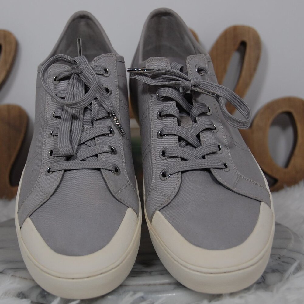 Michael Kors Womens Gray Canvas Lace Up Sneaker Shoes HJ17D Size 11M